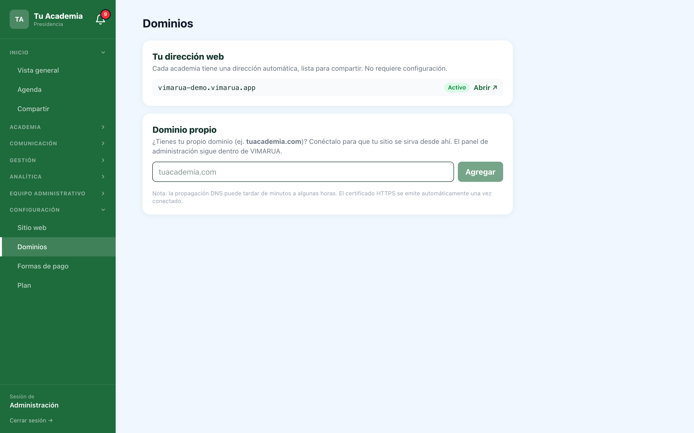 Tu propia dirección web
